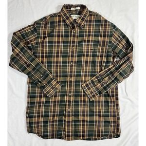 ORVIS Mens Medium Long Sleeve Plaid Casual Button Down Shirt 100% Cotton Green